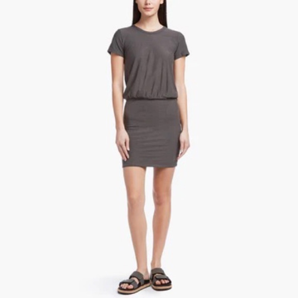 James Perse STRETCH JERSEY BLOUSON T SHIRT DRESS size 0. NWT
